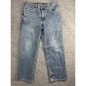 Carhartt Jeans Mens 34x29 Denim Relaxed Fit Straight Leg Workwear Distressed